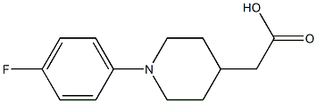 2-(1-(4-fluorophenyl)piperidin-4-yl)acetic acid Struktur