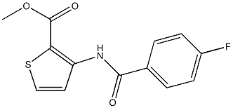 methyl 3-(4-fluorobenzamido)thiophene-2-carboxylate Struktur