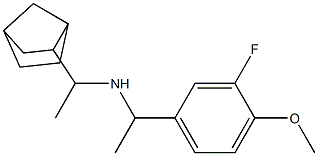 (1-{bicyclo[2.2.1]heptan-2-yl}ethyl)[1-(3-fluoro-4-methoxyphenyl)ethyl]amine Struktur