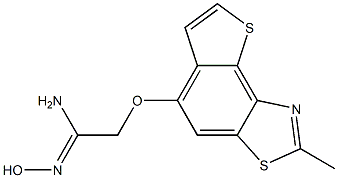 (1Z)-N'-hydroxy-2-[(2-methylthieno[2,3-e][1,3]benzothiazol-5-yl)oxy]ethanimidamide Struktur