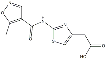 (2-{[(5-methylisoxazol-4-yl)carbonyl]amino}-1,3-thiazol-4-yl)acetic acid Struktur