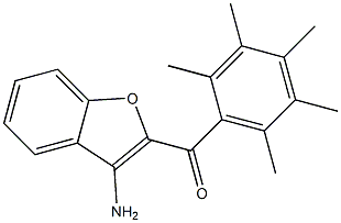 (3-amino-1-benzofuran-2-yl)(pentamethylphenyl)methanone Struktur