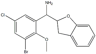 (3-bromo-5-chloro-2-methoxyphenyl)(2,3-dihydro-1-benzofuran-2-yl)methanamine Struktur