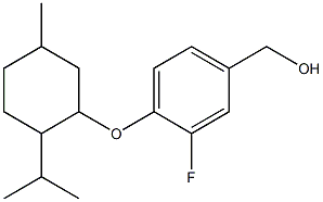 (3-fluoro-4-{[5-methyl-2-(propan-2-yl)cyclohexyl]oxy}phenyl)methanol Struktur