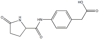 (4-{[(5-oxopyrrolidin-2-yl)carbonyl]amino}phenyl)acetic acid Struktur