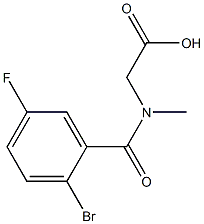 [(2-bromo-5-fluorobenzoyl)(methyl)amino]acetic acid Struktur