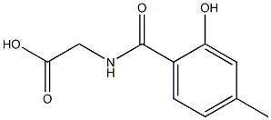 [(2-hydroxy-4-methylbenzoyl)amino]acetic acid Struktur