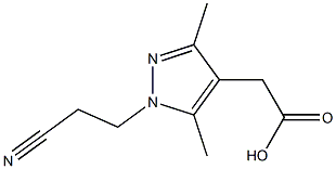 [1-(2-cyanoethyl)-3,5-dimethyl-1H-pyrazol-4-yl]acetic acid Struktur