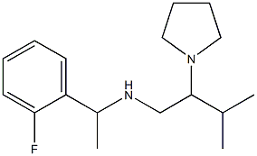 [1-(2-fluorophenyl)ethyl][3-methyl-2-(pyrrolidin-1-yl)butyl]amine Struktur