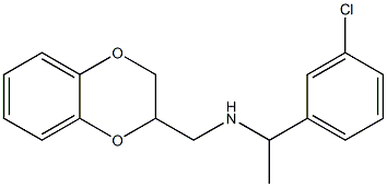 [1-(3-chlorophenyl)ethyl](2,3-dihydro-1,4-benzodioxin-2-ylmethyl)amine Struktur