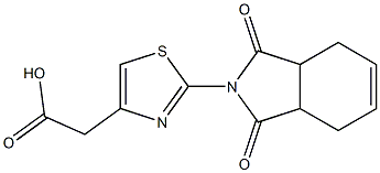 [2-(1,3-dioxo-1,3,3a,4,7,7a-hexahydro-2H-isoindol-2-yl)-1,3-thiazol-4-yl]acetic acid Struktur