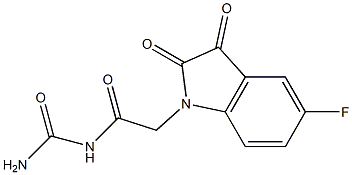 [2-(5-fluoro-2,3-dioxo-2,3-dihydro-1H-indol-1-yl)acetyl]urea Struktur