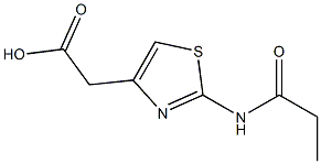 [2-(propionylamino)-1,3-thiazol-4-yl]acetic acid Struktur