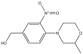 [4-(2-methylmorpholin-4-yl)-3-nitrophenyl]methanol Struktur