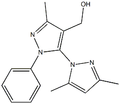 [5-(3,5-dimethyl-1H-pyrazol-1-yl)-3-methyl-1-phenyl-1H-pyrazol-4-yl]methanol Struktur