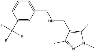 {[3-(trifluoromethyl)phenyl]methyl}[(1,3,5-trimethyl-1H-pyrazol-4-yl)methyl]amine Struktur