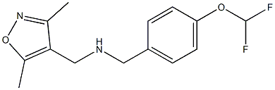 {[4-(difluoromethoxy)phenyl]methyl}[(3,5-dimethyl-1,2-oxazol-4-yl)methyl]amine Struktur