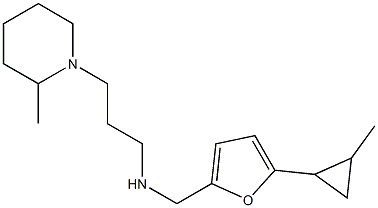 {[5-(2-methylcyclopropyl)furan-2-yl]methyl}[3-(2-methylpiperidin-1-yl)propyl]amine Struktur