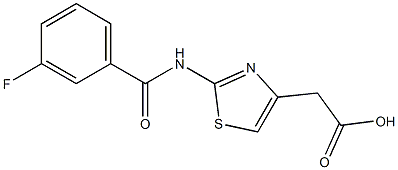 {2-[(3-fluorobenzoyl)amino]-1,3-thiazol-4-yl}acetic acid Struktur