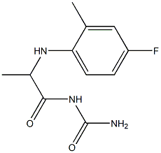 {2-[(4-fluoro-2-methylphenyl)amino]propanoyl}urea Struktur