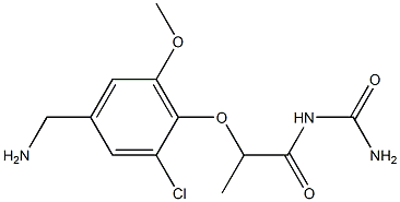 {2-[4-(aminomethyl)-2-chloro-6-methoxyphenoxy]propanoyl}urea Struktur