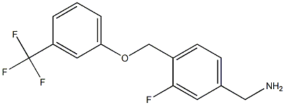 {3-fluoro-4-[3-(trifluoromethyl)phenoxymethyl]phenyl}methanamine Struktur