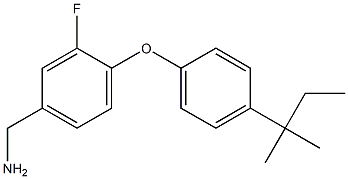 {3-fluoro-4-[4-(2-methylbutan-2-yl)phenoxy]phenyl}methanamine Struktur