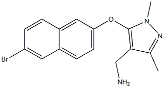 {5-[(6-bromonaphthalen-2-yl)oxy]-1,3-dimethyl-1H-pyrazol-4-yl}methanamine Struktur