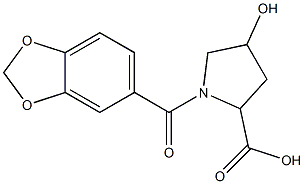 1-(1,3-benzodioxol-5-ylcarbonyl)-4-hydroxypyrrolidine-2-carboxylic acid Struktur