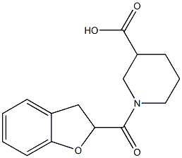 1-(2,3-dihydro-1-benzofuran-2-ylcarbonyl)piperidine-3-carboxylic acid Struktur