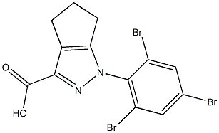 1-(2,4,6-tribromophenyl)-1H,4H,5H,6H-cyclopenta[c]pyrazole-3-carboxylic acid Struktur