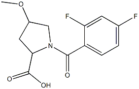 1-(2,4-difluorobenzoyl)-4-methoxypyrrolidine-2-carboxylic acid Struktur