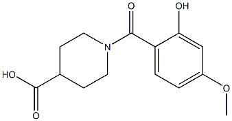 1-(2-hydroxy-4-methoxybenzoyl)piperidine-4-carboxylic acid Struktur