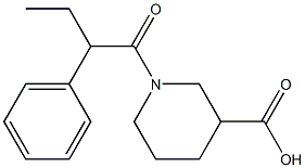 1-(2-phenylbutanoyl)piperidine-3-carboxylic acid Struktur