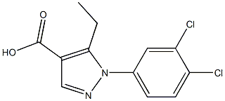 1-(3,4-dichlorophenyl)-5-ethyl-1H-pyrazole-4-carboxylic acid Struktur