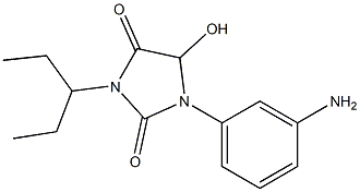 1-(3-aminophenyl)-5-hydroxy-3-(pentan-3-yl)imidazolidine-2,4-dione Struktur