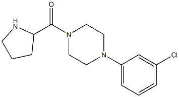 1-(3-chlorophenyl)-4-(pyrrolidin-2-ylcarbonyl)piperazine Struktur