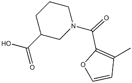 1-(3-methyl-2-furoyl)piperidine-3-carboxylic acid Struktur