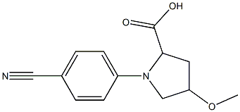 1-(4-cyanophenyl)-4-methoxypyrrolidine-2-carboxylic acid Struktur