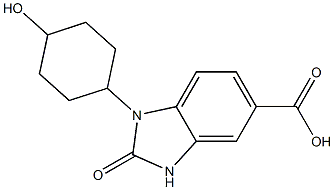 1-(4-hydroxycyclohexyl)-2-oxo-2,3-dihydro-1H-1,3-benzodiazole-5-carboxylic acid Struktur