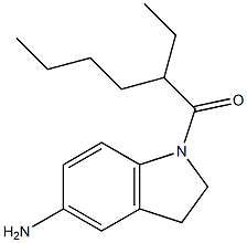 1-(5-amino-2,3-dihydro-1H-indol-1-yl)-2-ethylhexan-1-one Struktur