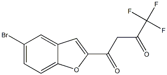 1-(5-bromo-1-benzofuran-2-yl)-4,4,4-trifluorobutane-1,3-dione Struktur