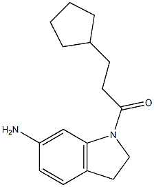 1-(6-amino-2,3-dihydro-1H-indol-1-yl)-3-cyclopentylpropan-1-one Struktur