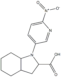 1-(6-nitropyridin-3-yl)-octahydro-1H-indole-2-carboxylic acid Struktur