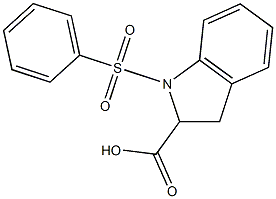 1-(benzenesulfonyl)-2,3-dihydro-1H-indole-2-carboxylic acid Struktur