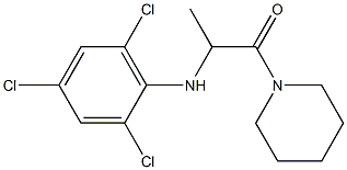 1-(piperidin-1-yl)-2-[(2,4,6-trichlorophenyl)amino]propan-1-one Struktur