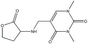 1,3-dimethyl-5-{[(2-oxooxolan-3-yl)amino]methyl}-1,2,3,4-tetrahydropyrimidine-2,4-dione Struktur