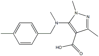 1,3-dimethyl-5-{methyl[(4-methylphenyl)methyl]amino}-1H-pyrazole-4-carboxylic acid Struktur