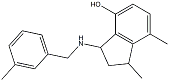 1,7-dimethyl-3-{[(3-methylphenyl)methyl]amino}-2,3-dihydro-1H-inden-4-ol Struktur