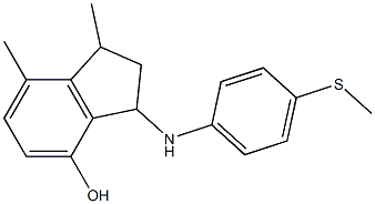 1,7-dimethyl-3-{[4-(methylsulfanyl)phenyl]amino}-2,3-dihydro-1H-inden-4-ol Struktur